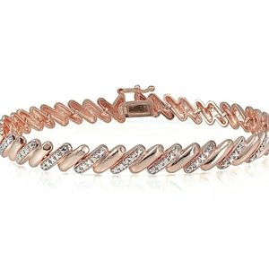 New Amazing Genuine Diamond Tennis Bracelet 7.5"!
